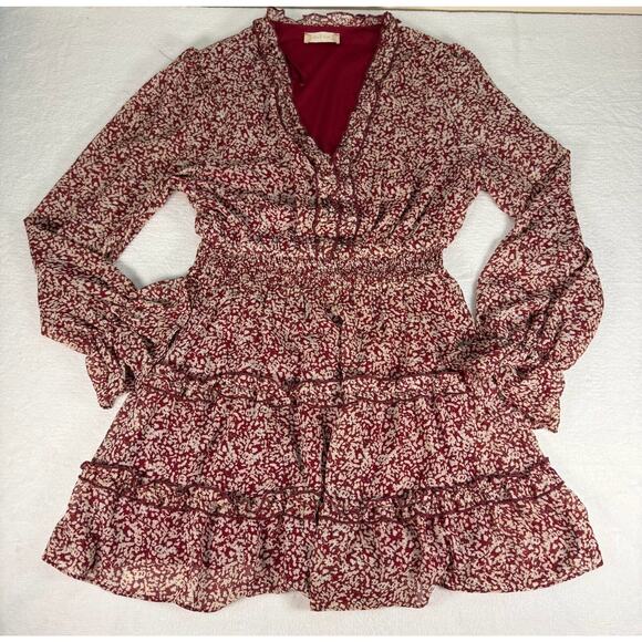 Altar'd State Dresses & Skirts - Altar'd State Dress Womens Large red Floral Long Sleeve Mini Swing Dress
